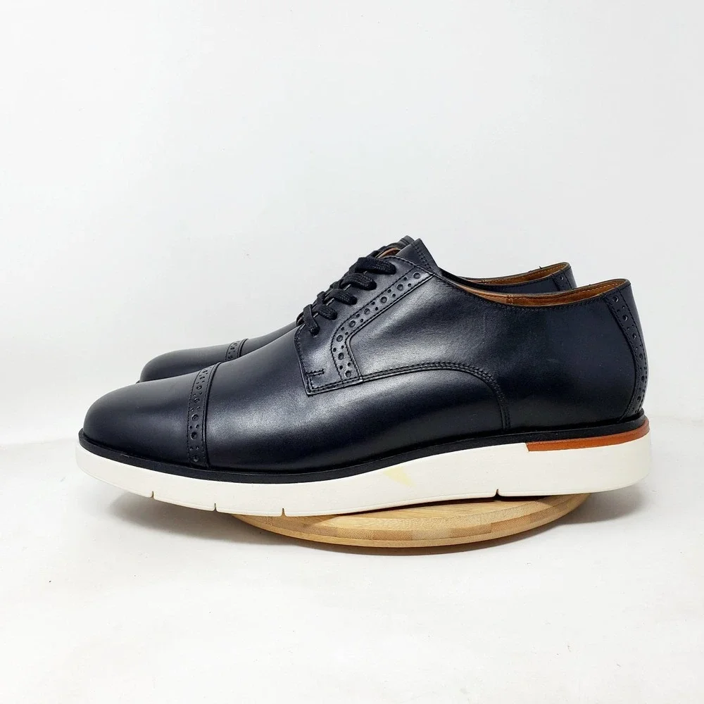 Allen Edmonds Caleb Shoes Men 12 D Black‎ Leather Hybrid Cap Toe Derby Sneaker